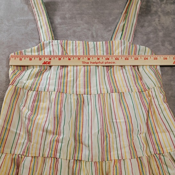Madewell Dress Womens 2 Multicolor Striped Button Front Tiered Cotton Sundress - Picture 5 of 14